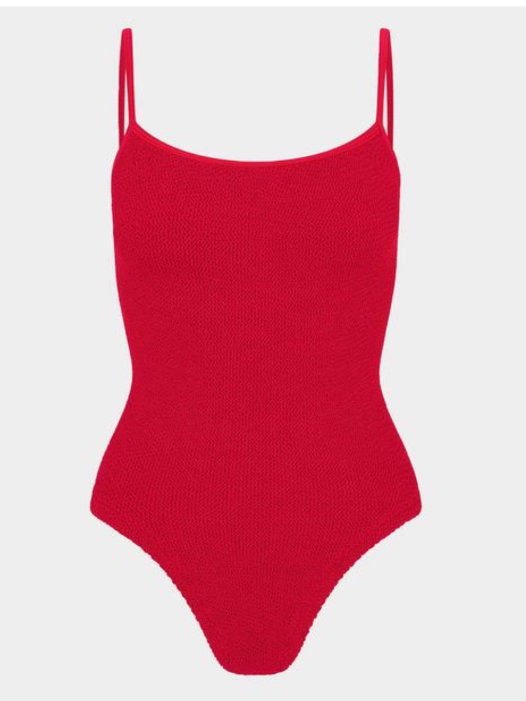 Hunza G Red Textured One-Piece Swimsuit